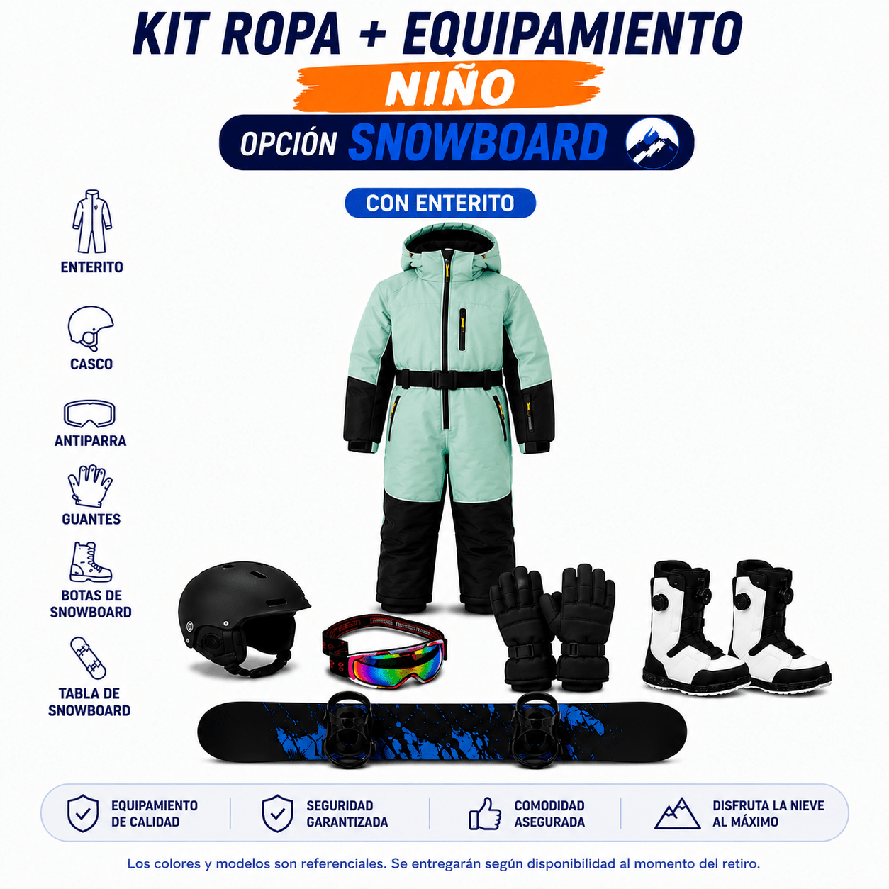 Kids Full Snowboard Clothing + Gear Kit Rental