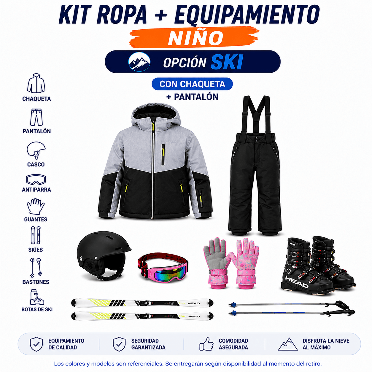 Ticket de Arriendo Kit Ropa + Equipamiento Full Ski Niño