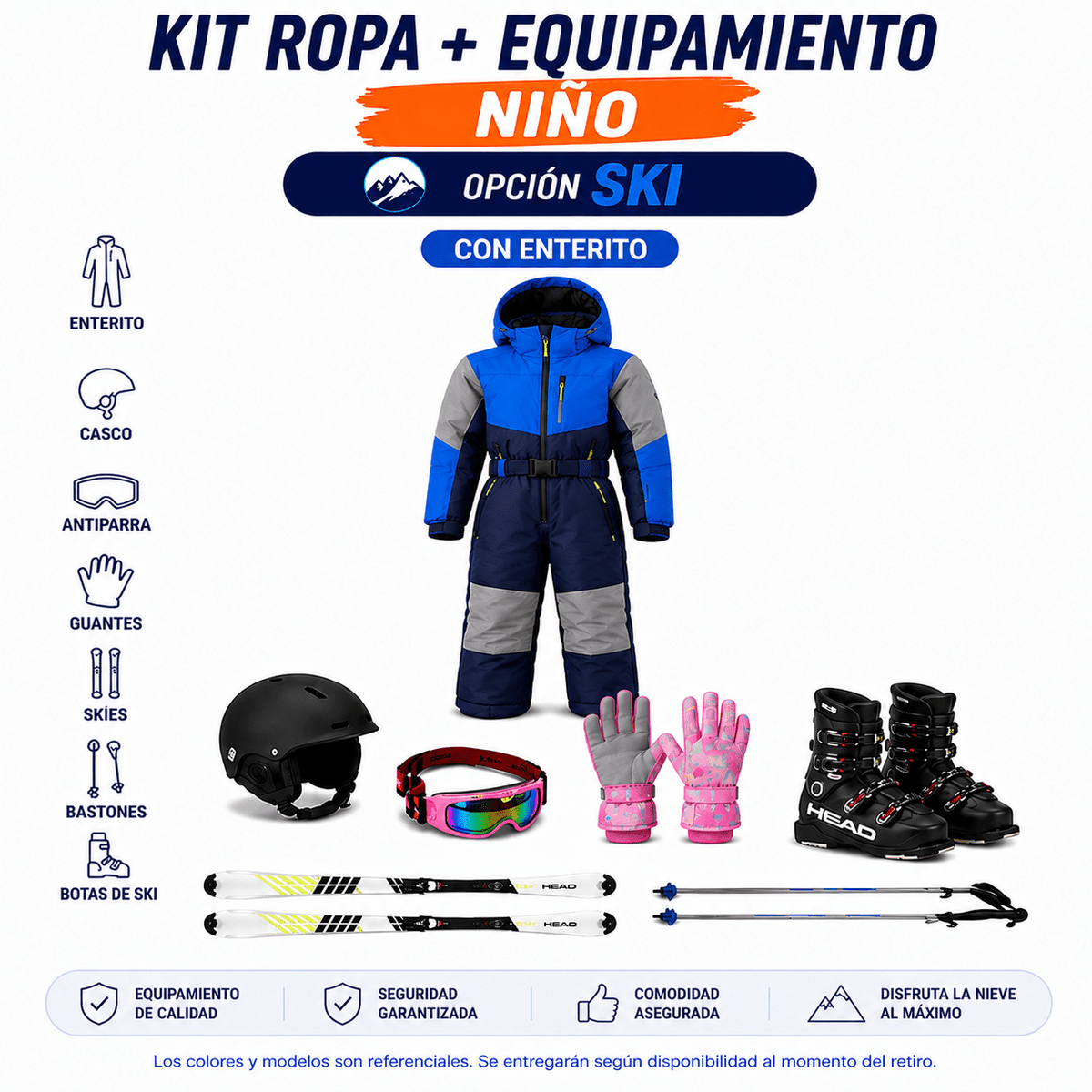 Ticket de Arriendo Kit Ropa + Equipamiento Full Ski Niño